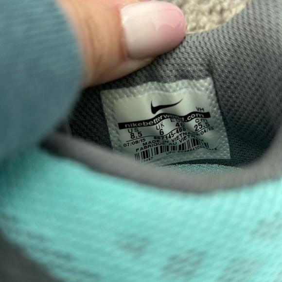 Nike FitSole Blue and Neon Coral Running Shoes - Picture 4 of 7